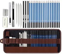 Corslet 28 Pc Drawing Pencils Sketch Pencil Set Art Supplies Set for Kids Adults Beginners Professional Sketching Kit Art Graphite Charcoal Pencil Blending Stump Drawing Kit Shading Pencils Set