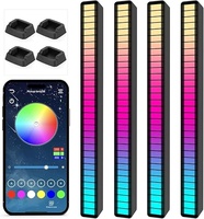 Sound Reactive LED Rhythm Light Bar | Acrylic Music Sync Ambient Visualizer with Color-Changing Effects | Beat-Synchronized RGB Lighting for Gaming, Parties, Home, and Studio Decor (Black)