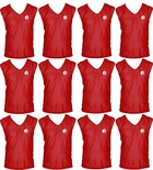 SAS SPORTS Training Bibs Scrimmage Vests Pennies for Soccer Set of 12 (Maroon, L)