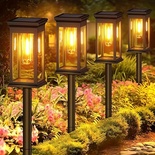 Solar Pathway Lights – Waterproof Outdoor Garden Lights for Yard, Lawn, Patio – Auto On/Off LED Landscape Lighting, Decorative Solar Walkway Lights (8 Pack)