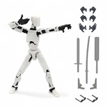 qwik3D Dummy13 Fully Articulated Action Figure | 3D Printed Robot Assembly Kit | 5.4 Inch Tall Poseable Toy | 13 Joints for Dynamic Poses | DIY Collectible Model | Made in India (White Armour)