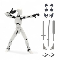 qwik3D Dummy13 Fully Articulated Action Figure | 3D Printed Robot Assembly Kit | 5.4 Inch Tall Poseable Toy | 13 Joints for Dynamic Poses | DIY Collectible Model | Made in India (White Armour)