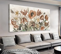 yearainn Rustic Floral Canvas Wall Art - Warm Earthy Tones Flowers Pictures Wall Decor Farmhouse Painting Artwork Elegant Botanical Prints for Living Room Bedroom Home Decor Ready to Hang 40" x 20"