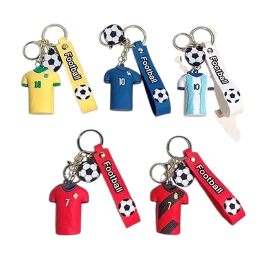 Soccer Jersey Keychains with Football Design, Sports Memorabilia, Multi-Colour