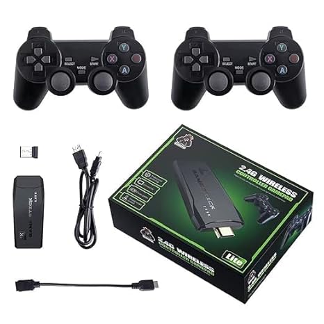 Wireless Video Games for tv Gaming Retro Gaming Console with Game Stick 1080p Plug & Play TV Video Game Set for 2 Player with 9Emulator for Kids & Old School Station Video Game Control