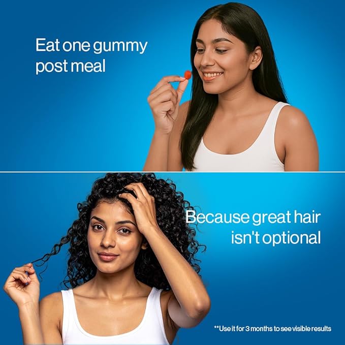 Be Bodywise Biotin Hair Gummies for Stronger, Shinier Hair & Nails | 60 Days Pack | With Biotin, Zinc, Folic Acid, Fibre & Multivitamin | Strawberry Flavour | No Added Sugar & Gut Friendly