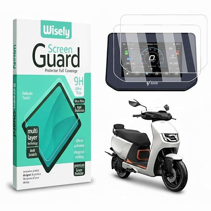 Wisely Pack 2 - Screen Guard for NEW Hero Vida VX2 Go 2025 Electric Scooter - TFT Display Digital Meter Protector - HD Clear, Full Cover - Easy Installation Kit - EV Scooty Accessories