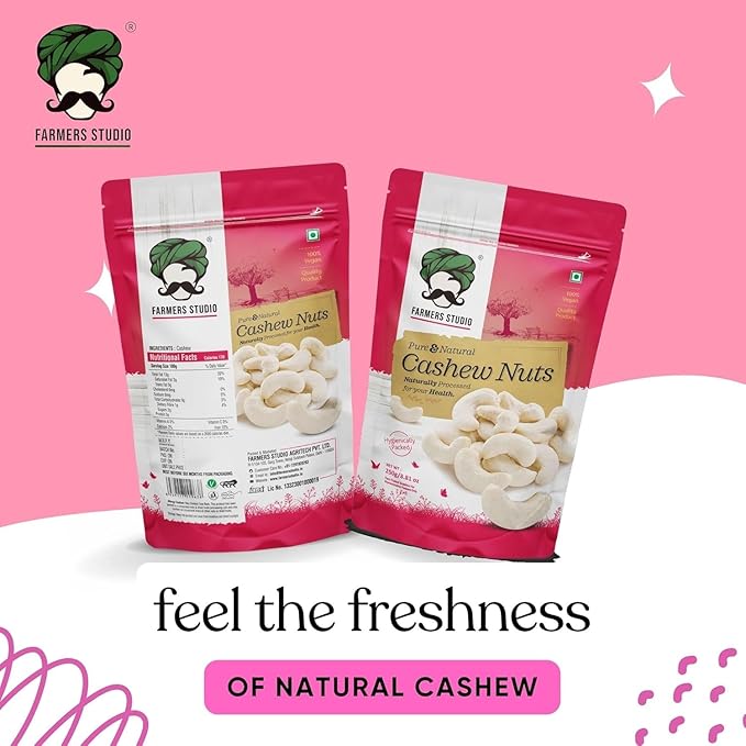 Farmers Studio Dry Fruits Combo Pack Offer 500 g | Premium Cashews & California Almonds | Healthy Nutrient‑Rich Snack | Fresh, Crunchy & Gluten‑Free Nut Combo