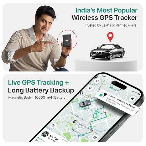 Onelap GO Portable GPS (with 4G SIM) - Wireless GPS Tracker for Car, Kids School Bag, Scooty, Trucks or Anything | 10000 mAH Battery | Voice Monitoring | Magnetic Grip | 1 Year Android & iOS App
